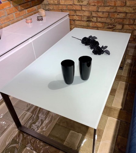 Стіл журнальний BRIGHTON R 120х65 Nicolas скло білий